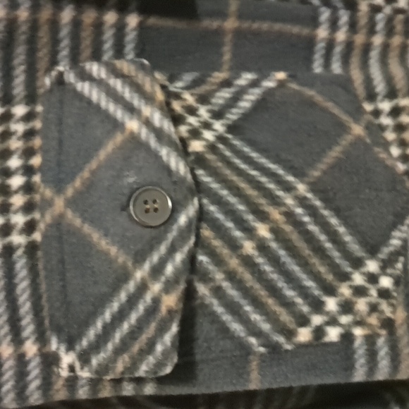 Thread and supply fleece button down women's charcoal BF plaid Small - Picture 7 of 8